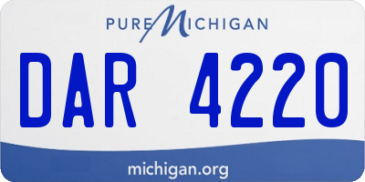 MI license plate DAR4220