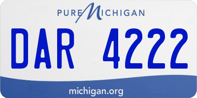 MI license plate DAR4222