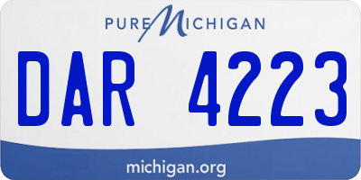 MI license plate DAR4223