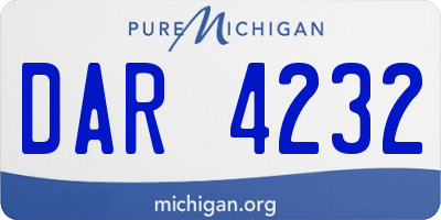 MI license plate DAR4232