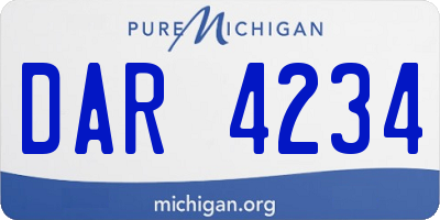 MI license plate DAR4234
