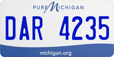 MI license plate DAR4235
