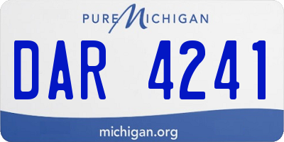 MI license plate DAR4241