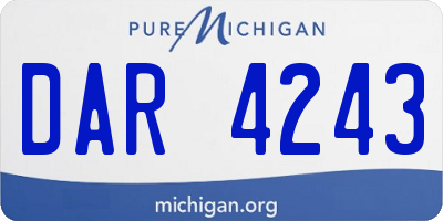 MI license plate DAR4243
