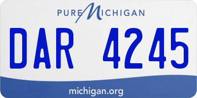 MI license plate DAR4245