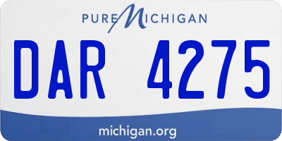 MI license plate DAR4275