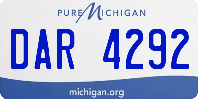 MI license plate DAR4292