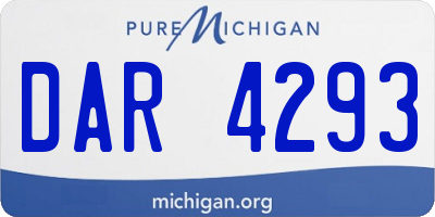 MI license plate DAR4293