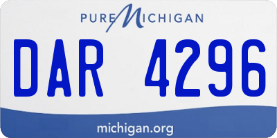 MI license plate DAR4296