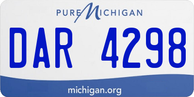 MI license plate DAR4298