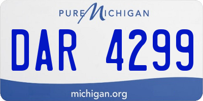 MI license plate DAR4299