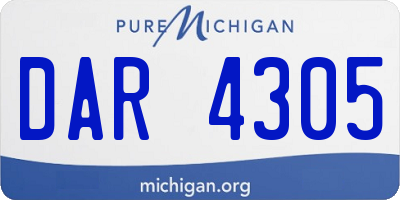 MI license plate DAR4305