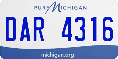 MI license plate DAR4316
