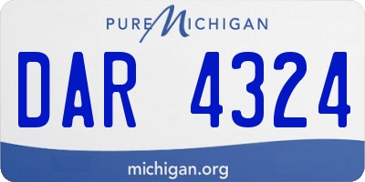 MI license plate DAR4324