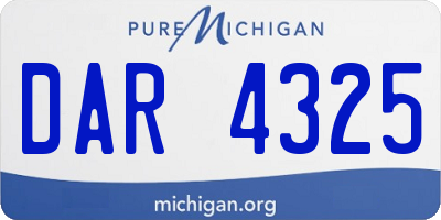 MI license plate DAR4325