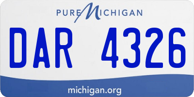 MI license plate DAR4326