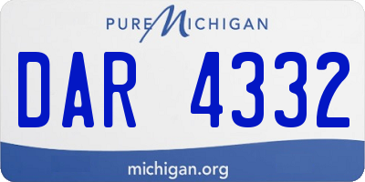 MI license plate DAR4332