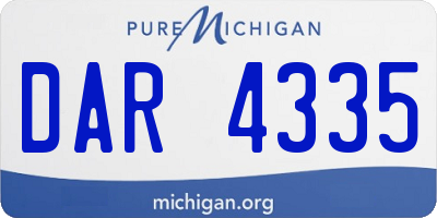 MI license plate DAR4335