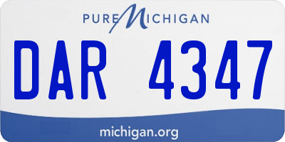 MI license plate DAR4347