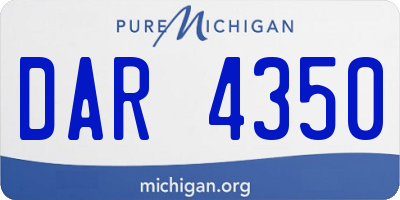 MI license plate DAR4350