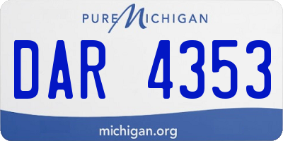 MI license plate DAR4353