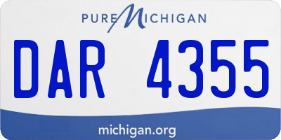 MI license plate DAR4355