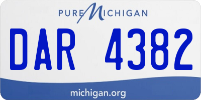 MI license plate DAR4382