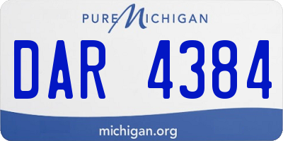 MI license plate DAR4384