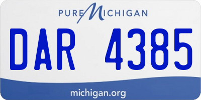 MI license plate DAR4385