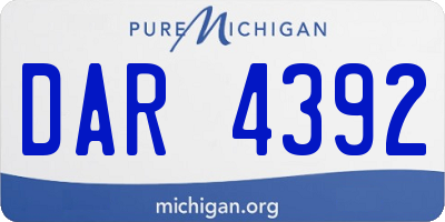 MI license plate DAR4392