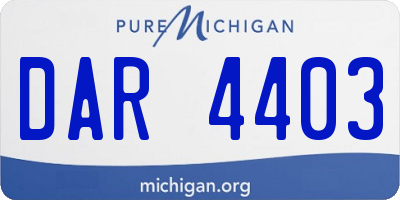 MI license plate DAR4403