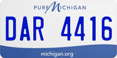 MI license plate DAR4416