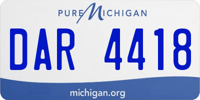 MI license plate DAR4418