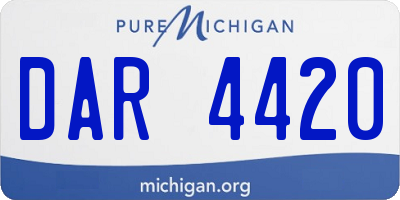 MI license plate DAR4420
