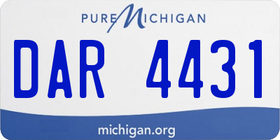 MI license plate DAR4431