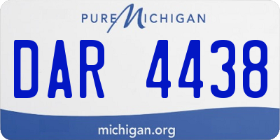 MI license plate DAR4438