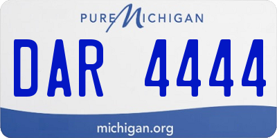 MI license plate DAR4444