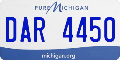 MI license plate DAR4450