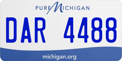 MI license plate DAR4488