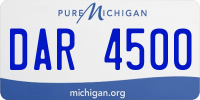 MI license plate DAR4500