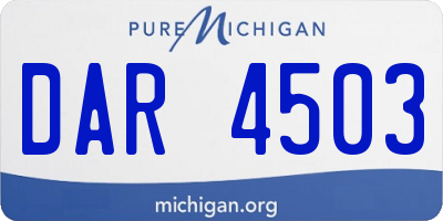 MI license plate DAR4503