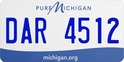 MI license plate DAR4512