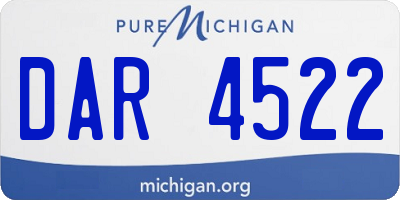 MI license plate DAR4522