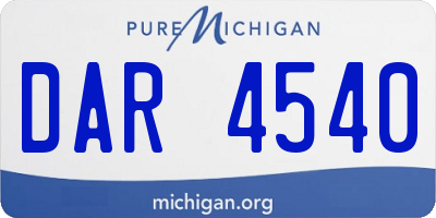 MI license plate DAR4540