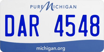MI license plate DAR4548