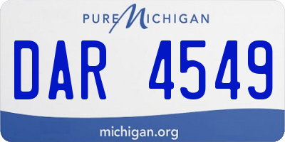 MI license plate DAR4549