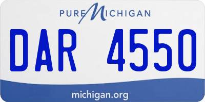 MI license plate DAR4550