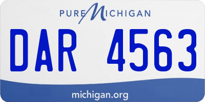 MI license plate DAR4563