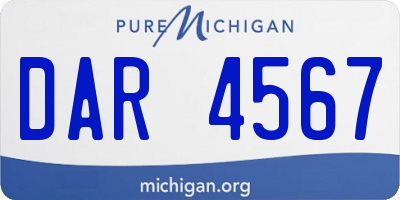 MI license plate DAR4567