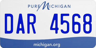 MI license plate DAR4568